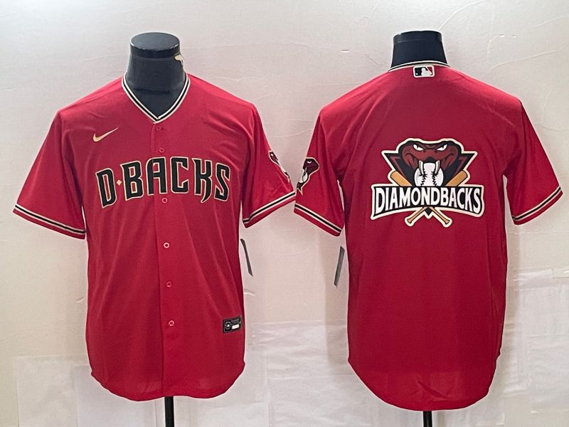 Men Arizona Diamondback Blank Red Game Nike 2023 MLB Jersey style 1